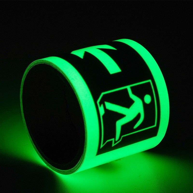 Custom PVC PET Acrylic Glow In The Dark Tape Luminescent Vinyl Sticker Untuk Tanda Keamanan