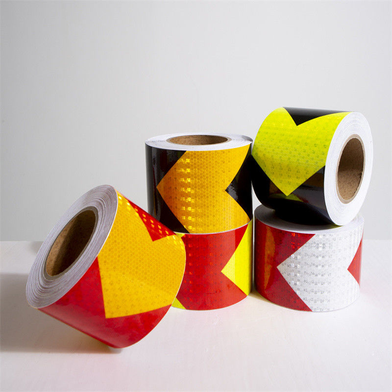 Biokolor Keamanan Reflective Conspicuity Tape Sticker Hitam Dan Kuning Putih Dan Merah panah