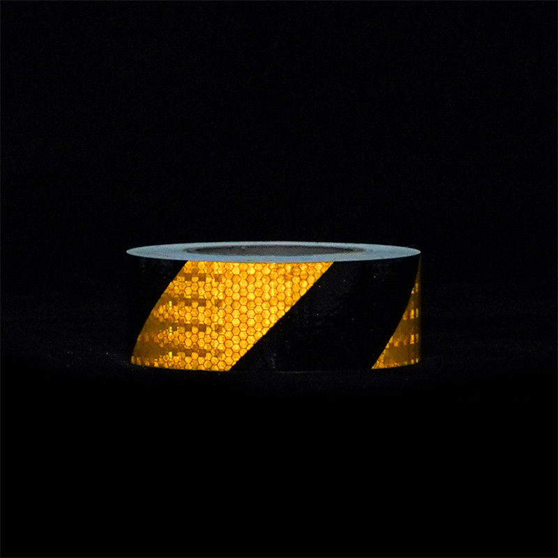 OEM Kuning Hitam Vinyl pita peringatan reflektif untuk zona kerja sementara