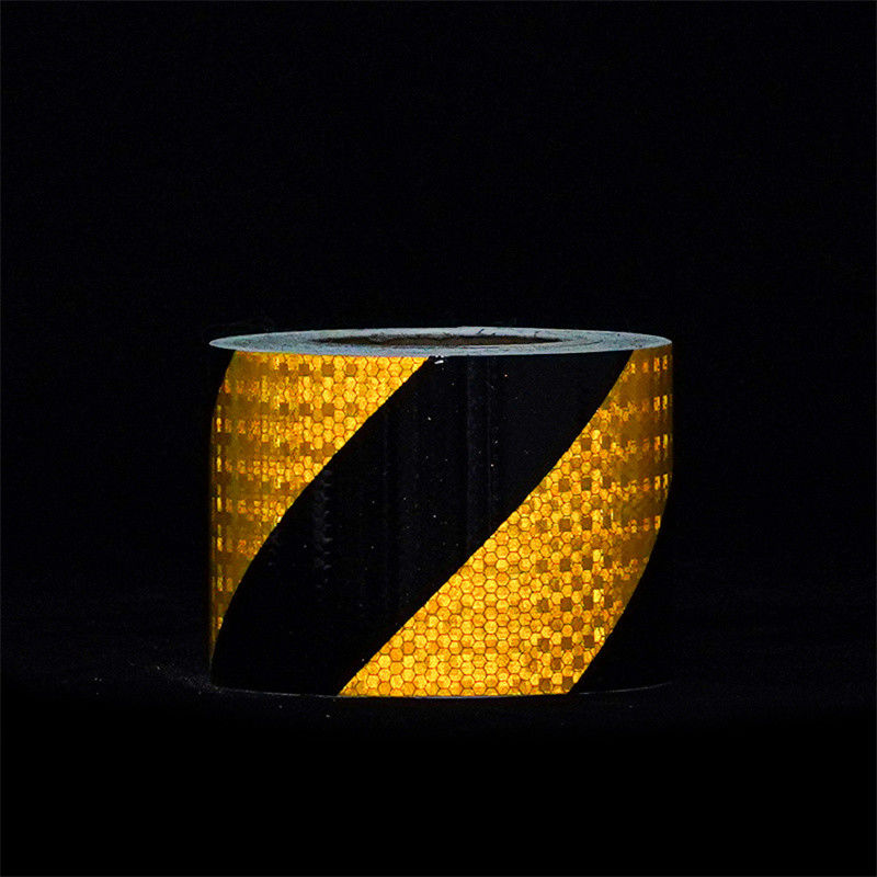 OEM Kuning Hitam Vinyl pita peringatan reflektif untuk zona kerja sementara