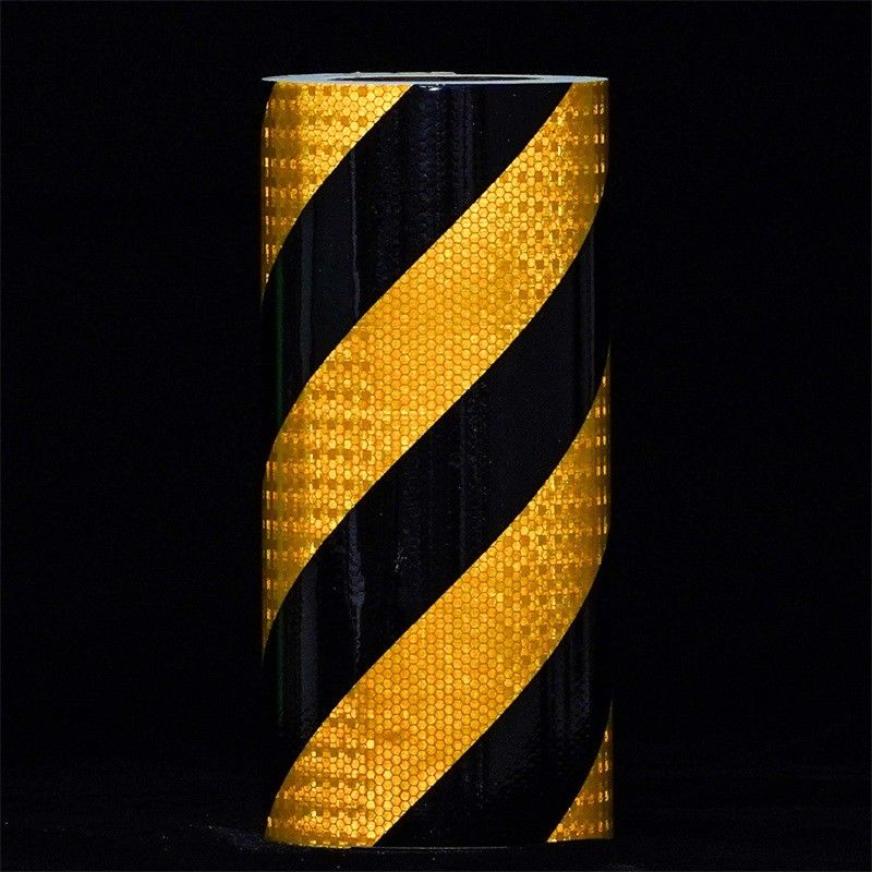 OEM Kuning Hitam Vinyl pita peringatan reflektif untuk zona kerja sementara