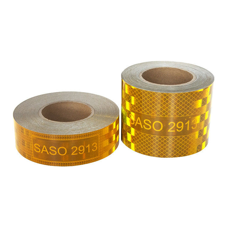 Kuning SASO 2913 Metallized Self Adhesive Prismatic Reflective Tape Untuk Pasar Timur Tengah