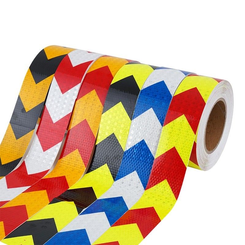 Conspicuity Reflective Warning Tape Sticker Biokolor Hitam Dan Kuning