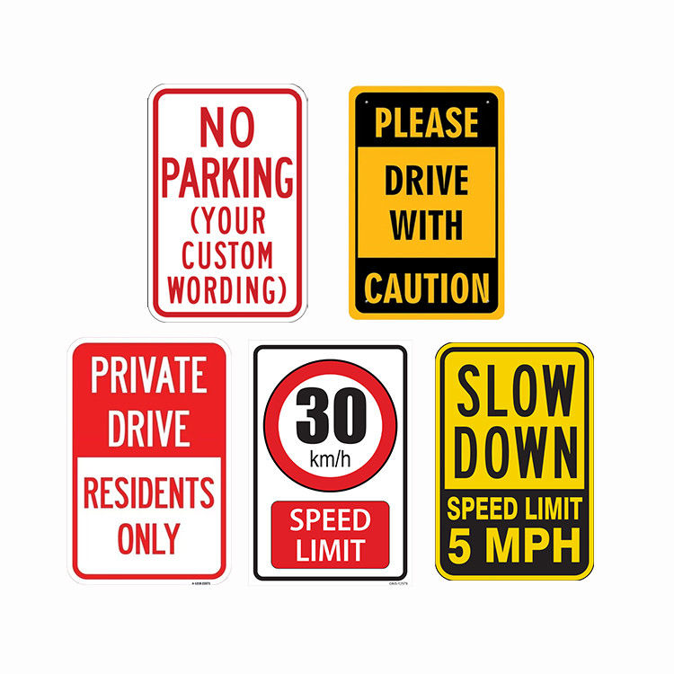 Ukuran Custom Bentuk Aluminium reflektif Traffic Road Signs 1mm 2mm 3mm Ketebalan