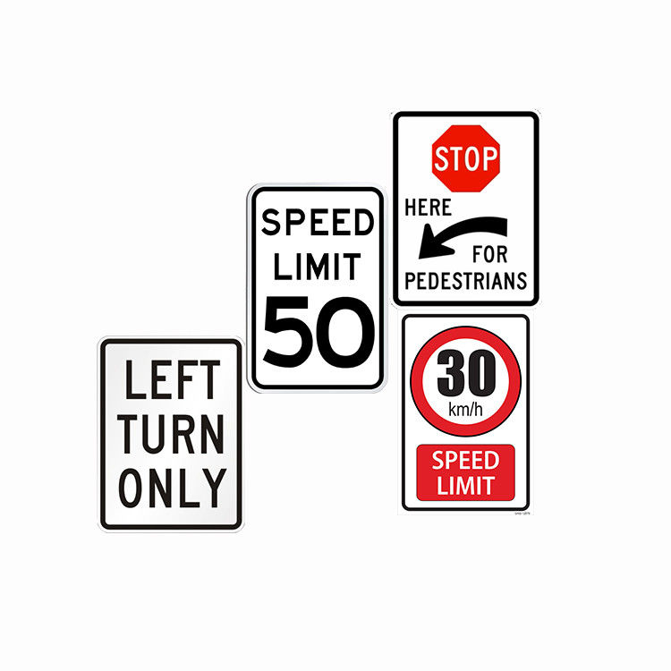 Ukuran Custom Bentuk Aluminium reflektif Traffic Road Signs 1mm 2mm 3mm Ketebalan