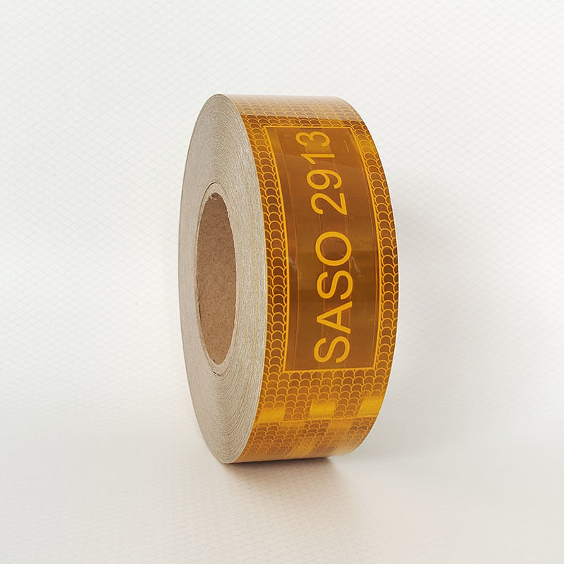 Kuning SASO 2913 Metallized Self Adhesive Prismatic Reflective Tape Untuk Pasar Timur Tengah