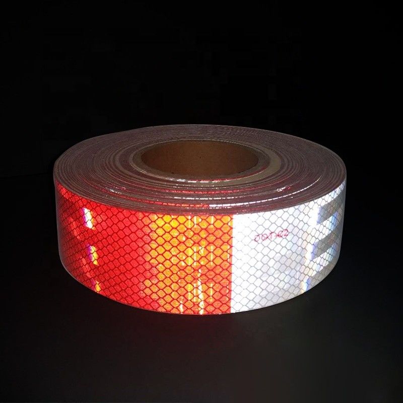 Pita reflektif visibilitas tinggi merah dan putih DOT-C2 Untuk kendaraan Untuk truk Pita reflektif