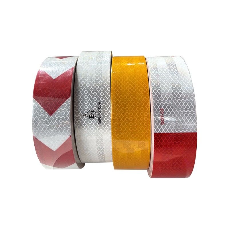 Waterproof Reflective Warning Sticker Merah Dan Putih Self Adhesive Conspicuity Tape Untuk Truk