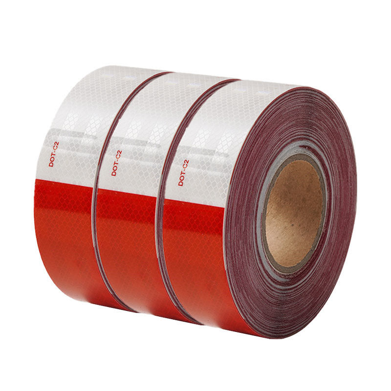 LU Keamanan Lalu Lintas DOT-C2 SertifikatReflective strip material PET Red white checkered warningfor Vehicle/Truck/Trailer