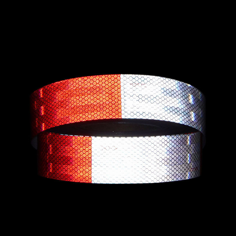 Tape radium reflektif perekat sensitif tekanan agresif DOT C2 stiker reflektif untuk kendaraan