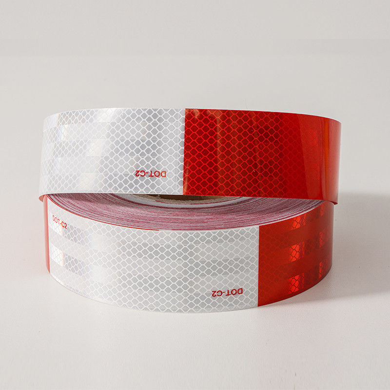 DOT-C2 Red and White Reflective Safety Sticker Self Adhesive Reflector Tape untuk Trailer