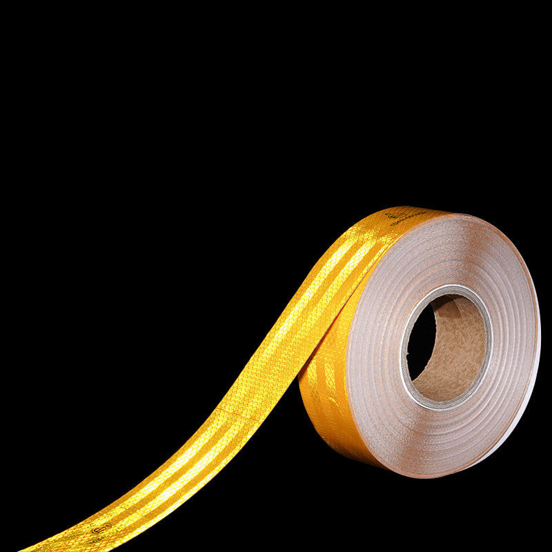 Tape reflektif Conspicuity ECE Mark Hitam Cerah Kuning Self Adhesive Reflective Warning Tapes untuk truk