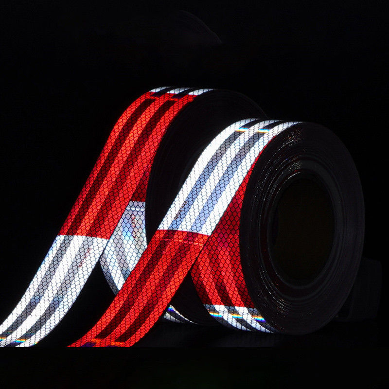 DOT-C2 Red and White Reflective Safety Sticker Self Adhesive Reflector Tape untuk Trailer