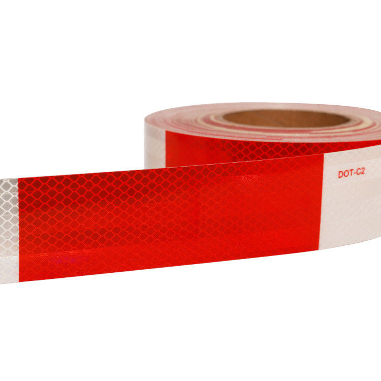 Pita reflektif visibilitas tinggi merah dan putih DOT-C2 Untuk kendaraan Untuk truk Pita reflektif