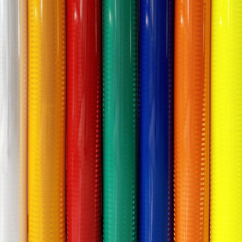 Self Adhesive PET Reflective Film Prismatic Reflective Sheet untuk Tanda Jalan Sementara