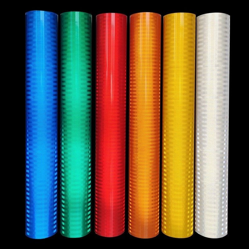 48Inch * 15 Feet Roll Reflektif Sheet HIP Sheet Kuning Putih Merah Reflective Tape untuk tanda dan delineator