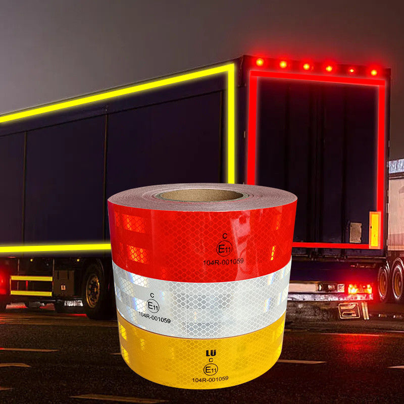 Waterproof Reflective Safety Tape 2 Inch Wide 150Ft Length-Merah, Putih & Kuning untuk Truk