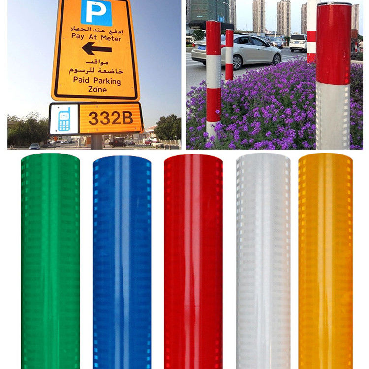Outdoor High Visible Reflect LU Sheeting PET Self Adhesive Reflective Untuk Fasilitas Keselamatan Lalu Lintas