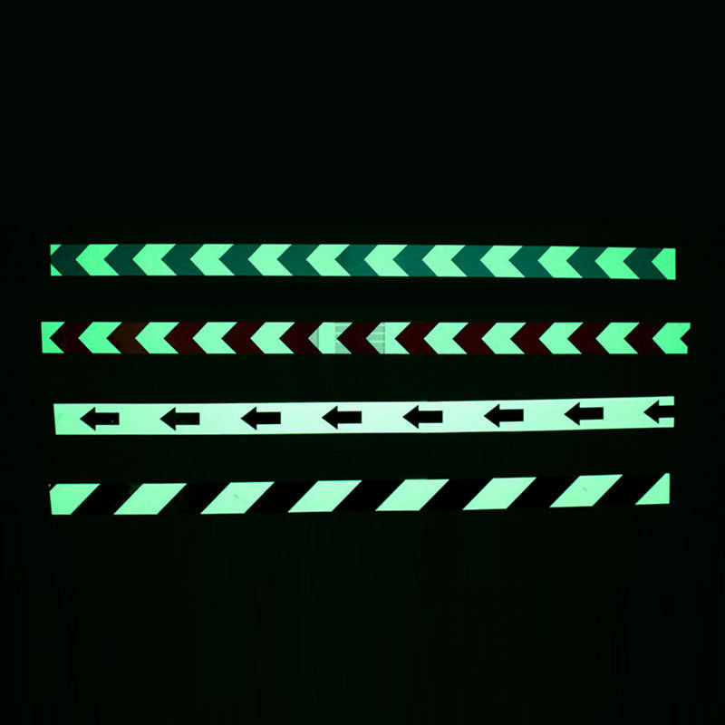 High Visibility Luminous Fluorescent Glow in The Dark Peringatan Keamanan 4-6h Waktu cahaya Vinyl Roll Supplier in The Dark