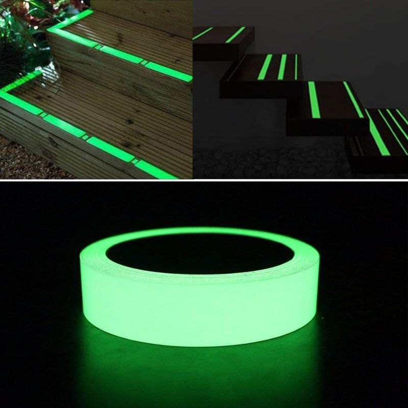 High Visibility Luminous Fluorescent Glow in The Dark Peringatan Keamanan 4-6h Waktu cahaya Vinyl Roll Supplier in The Dark