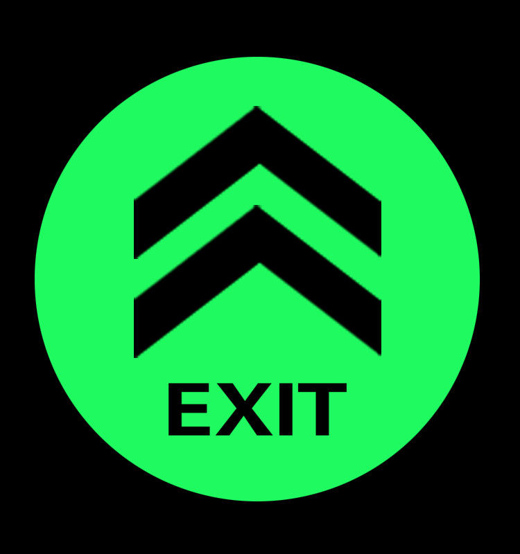 1.24X45.7m Adhesive Night Luminous Film Untuk Keamanan Exit Desain Grafis Photoluminescent Luminous