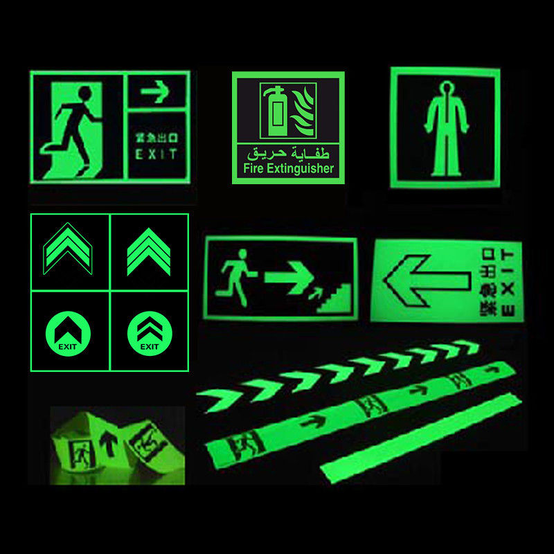 UV/Eco-Solvent Printing Die Cut Vinyl, Photoluminescent Vinyl Sticker 6-8 Jam Untuk Emergency Exit