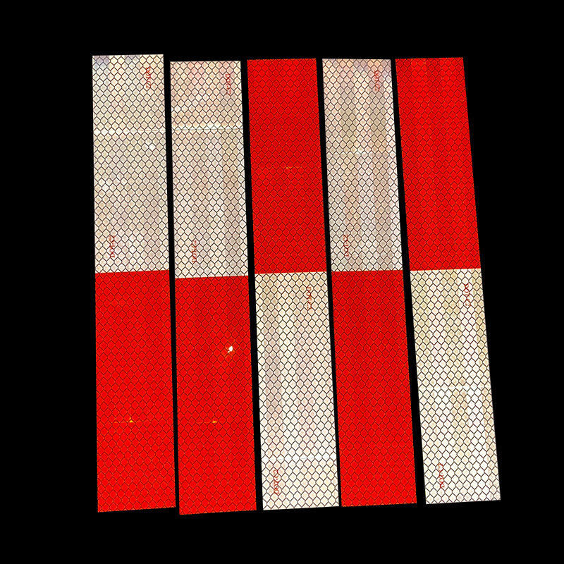 Pita stiker reflektif merah dan putih tahan air DOT-C2 untuk truk outdoor