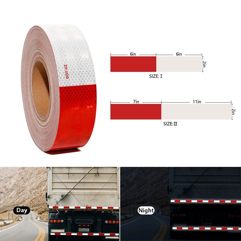 Ukuran Disesuaikan Kendaraan Reflective Tape Sticker DOT-C2 Conspicuity Tape Marking Sheets