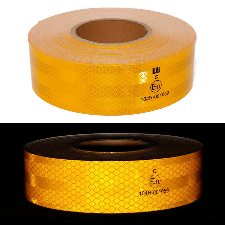 Self-Adective High Intensity Certified ECE 104R 2in * 150ft Tape Reflective Merah / Kuning / Putih