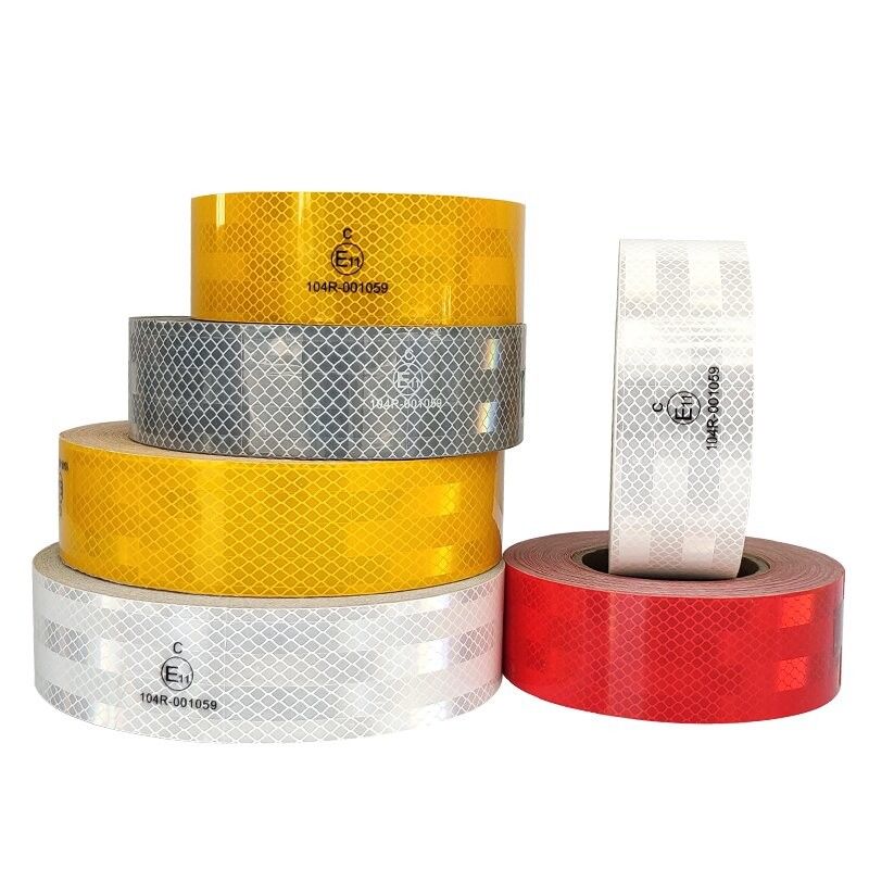 Self-Adective High Intensity Certified ECE 104R 2in * 150ft Tape Reflective Merah / Kuning / Putih