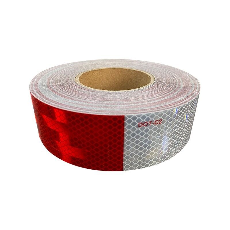 Self Adhesive DOT-C2 merah dan putih Prismatic Retro Reflective Reflector Tape Sticker untuk Kendaraan Trailer Truck