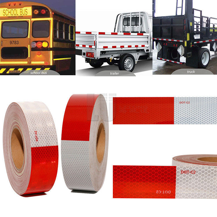 High Intensity Reflective Vinyl 10 Tahun Red White Dot-C2 Reflective Tape Conspicuity Tape Untuk Truk
