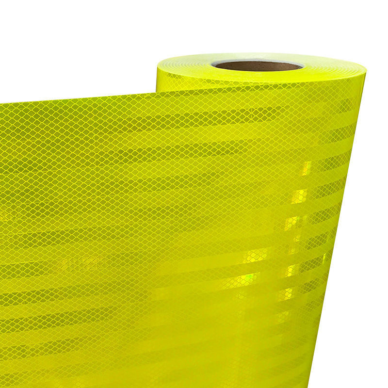 Intensitas Tinggi Prismatik 1.22m*45.7m Sertifikasi 10 Tahun Micro Prismatic Retro Reflective Sheet untuk Tanda Keamanan Jalan Raya