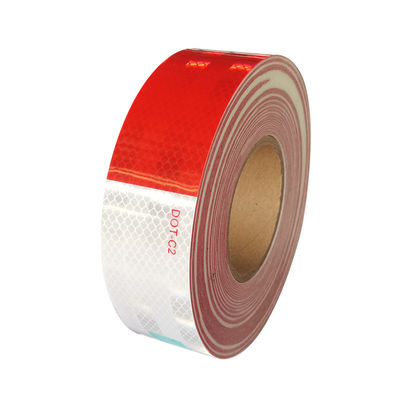 Harga yang bagus Disesuaikan Hi Vis Reflective Caution Tape Dot Conspicuity Tape Merah Dan Putih on line