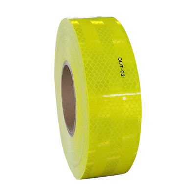 Harga yang bagus Custom Dot Conspicuity Reflective Tape Pada Truk Fluoresen Kuning Hijau on line