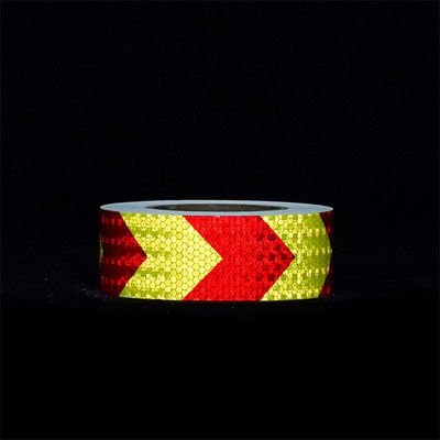 Harga yang bagus Kuning dan Merah Conspicuity Crystal Lattice Reflective Warning Tape Untuk Keamanan Lalu Lintas on line