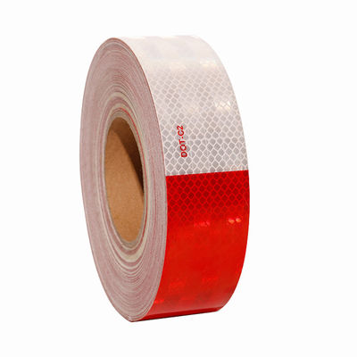 Harga yang bagus Truk DOT Conspicuity Retro Reflective Tape Jenis Prisma Putih Merah on line