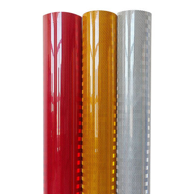 Harga yang bagus Micro Prismatic Retro Metalized Gold Reflective Vinyl Film Self Adhesive on line