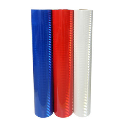 Harga yang bagus Putih Biru Merah Prismatik Reflektif Vinyl Film Sementara Bahan PET on line