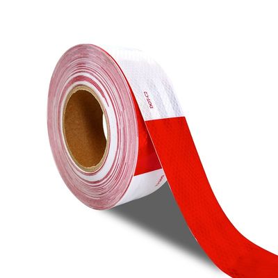 Harga yang bagus 2 Inch Merah Dan Putih Prismatic Reflective Tape Peringatan Peringatan Untuk Trailer on line