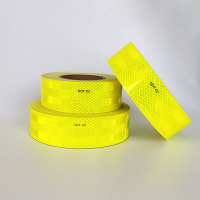 Harga yang bagus Pita Reflektif DOT C2 Kuning Fluorescent Tahan Air 2 inci x 150 inci on line