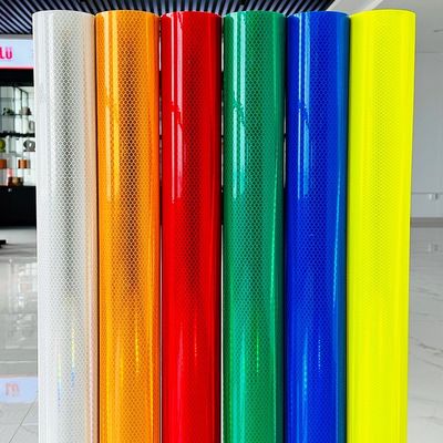 Harga yang bagus Fluorescent Neon Yellow Green Diamond Grade Retroreflective Sheet Material on line