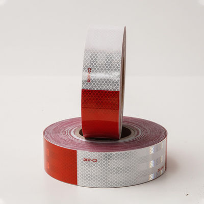 Harga yang bagus High Visibility DOT Approved Safety Reflective Tape Untuk Kendaraan Putih dan Merah on line