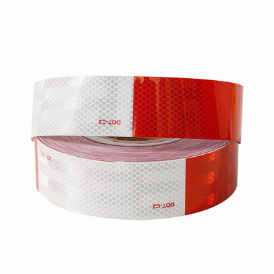 Harga yang bagus Pita reflektif merah dan putih DOT C2 Penanda Konspicuity DOT Untuk keselamatan kendaraan on line