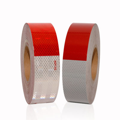 Harga yang bagus Putih Merah Keamanan Visibilitas Kendaraan Truk Prismatik DOT pita reflektif on line