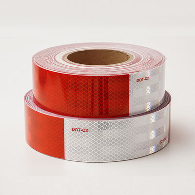 Harga yang bagus High Intensity 2 Inch Truck DOT Reflective Tape Untuk Kendaraan Putih Dan Merah on line