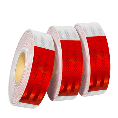 Harga yang bagus Pita reflektif visibilitas tinggi merah dan putih DOT-C2 Untuk kendaraan Untuk truk Pita reflektif on line