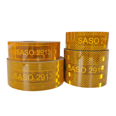 Harga yang bagus SASO 2913 pita reflektif 4 inci logam kuning merah putih pita reflektif on line