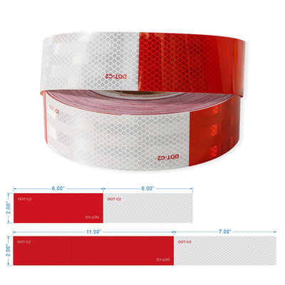 Harga yang bagus Pita stiker reflektif merah dan putih tahan air DOT-C2 untuk truk outdoor on line
