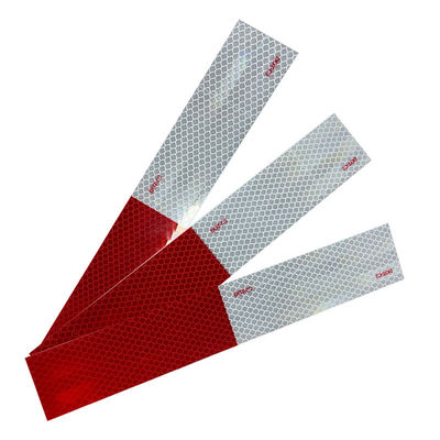 Harga yang bagus Pita reflektif merah dan putih prismatik DOT-C2 untuk merekaman keselamatan kendaraan on line